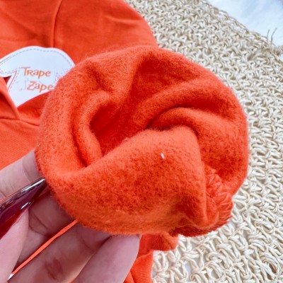 Conj. Casaco Animals Friends com Capuz e Calça de Moletom - Laranja e Azul